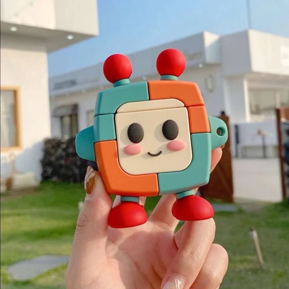 Other - Airpod 1 2 case robot cute mini toy decor green blue orange cute cartoon